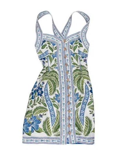 Pre-owned Farm Rio Linen Mini Dress In Multicolor