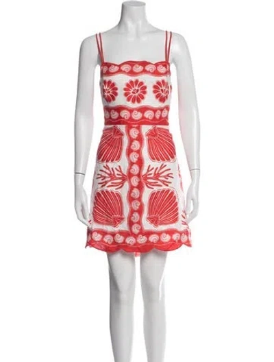 Pre-owned Farm Rio Linen Mini Dress In Orange