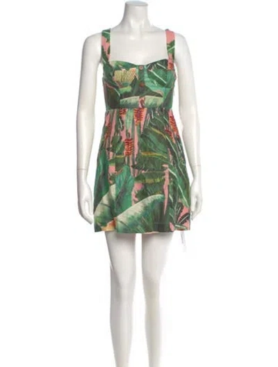 Pre-owned Farm Rio Linen Mini Dress In Pink