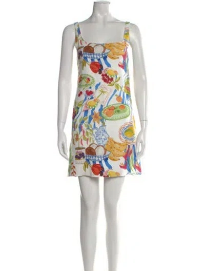Pre-owned Farm Rio Linen Mini Dress In Pink