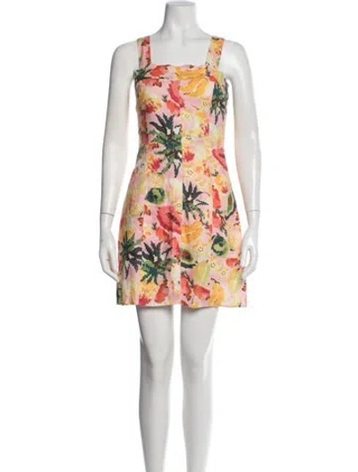 Pre-owned Farm Rio Linen Mini Dress In Pink
