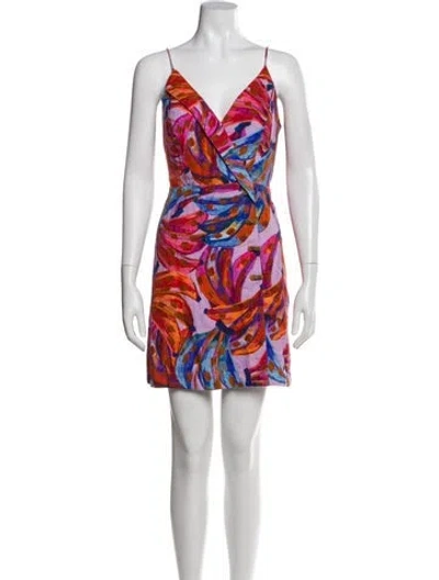Pre-owned Farm Rio Linen Mini Dress In Purple