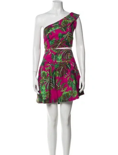 Pre-owned Farm Rio Linen Mini Dress In Red