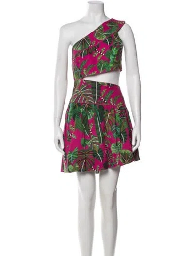 Pre-owned Farm Rio Linen Mini Dress In Red
