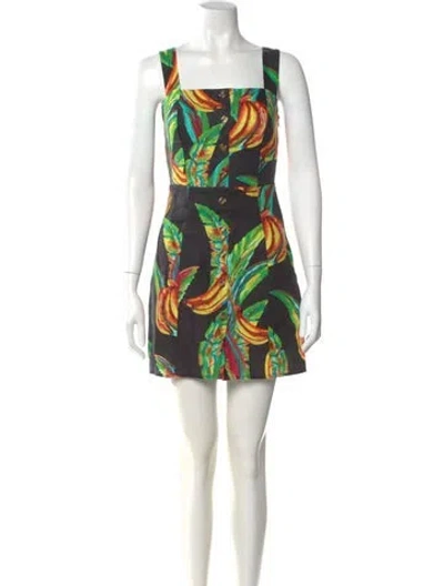 Pre-owned Farm Rio Linen Mini Dress W/ Tags In Black