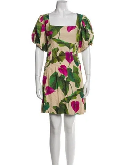 Pre-owned Farm Rio Linen Mini Dress W/ Tags In Green