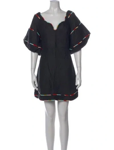 Pre-owned Farm Rio Linen Mini Dress W/ Tags In Green