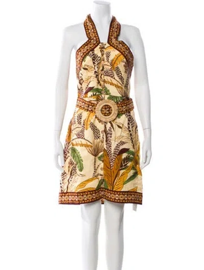 Pre-owned Farm Rio Linen Mini Dress W/ Tags In Multi