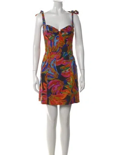 Pre-owned Farm Rio Linen Mini Dress W/ Tags In Multi