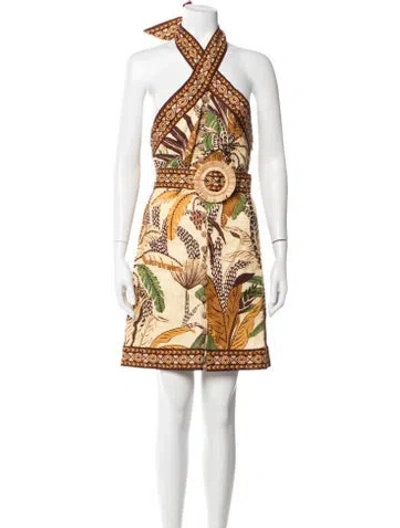 Pre-owned Farm Rio Linen Mini Dress W/ Tags In Multi
