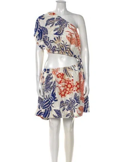 Pre-owned Farm Rio Linen Mini Dress W/ Tags In Neutral