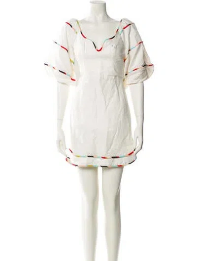 Pre-owned Farm Rio Linen Mini Dress W/ Tags In Neutral