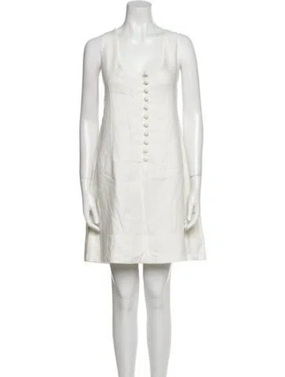 Pre-owned Farm Rio Linen Mini Dress W/ Tags In Neutral