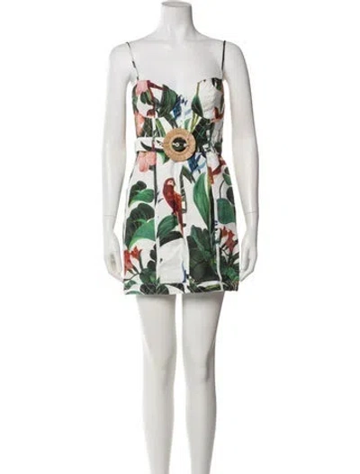Pre-owned Farm Rio Linen Mini Dress W/ Tags In Neutral