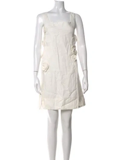Pre-owned Farm Rio Linen Mini Dress W/ Tags In Neutral