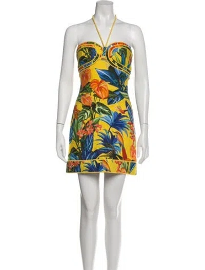 Pre-owned Farm Rio Linen Mini Dress W/ Tags In Neutral