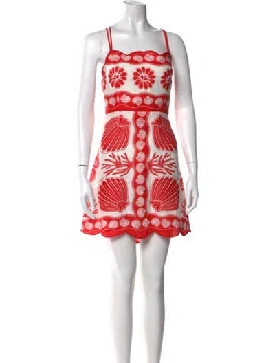 Pre-owned Farm Rio Linen Mini Dress W/ Tags In Orange