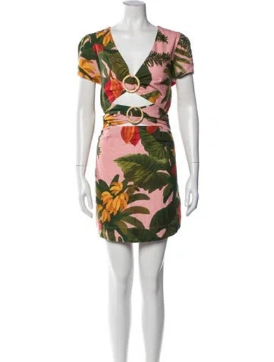 Pre-owned Farm Rio Linen Mini Dress W/ Tags In Pink