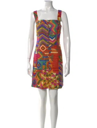 Pre-owned Farm Rio Linen Mini Dress W/ Tags In Red