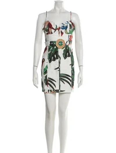 Pre-owned Farm Rio Linen Mini Dress W/ Tags In White