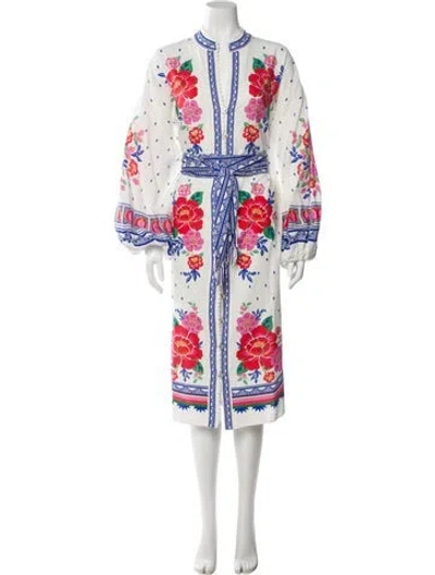 Pre-owned Farm Rio Linen Mini Dress In White