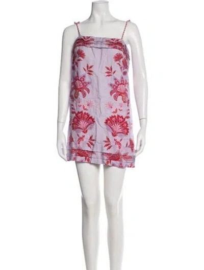 Pre-owned Farm Rio Linen Mini Dress In White