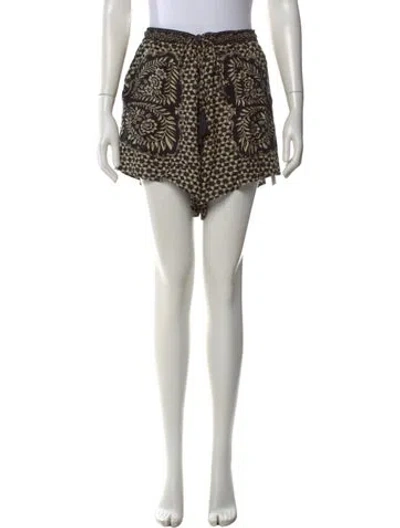 Pre-owned Farm Rio Linen Mini Shorts In Black