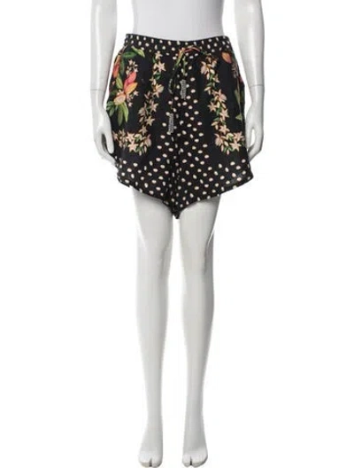 Pre-owned Farm Rio Linen Mini Shorts In Black