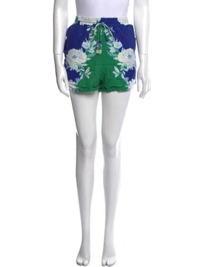 Pre-owned Farm Rio Linen Mini Shorts In Blue