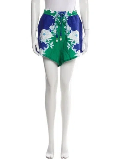 Pre-owned Farm Rio Linen Mini Shorts In Blue