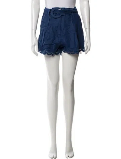Pre-owned Farm Rio Linen Mini Shorts In Blue