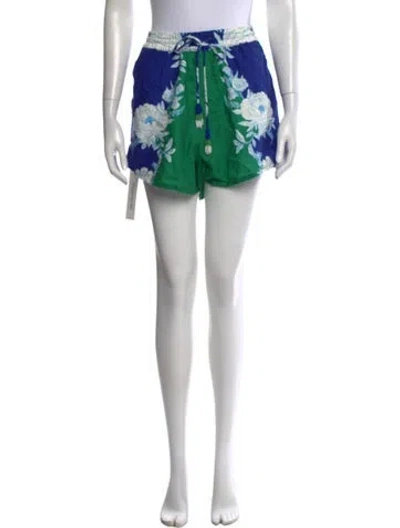 Pre-owned Farm Rio Linen Mini Shorts In Blue