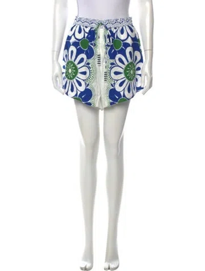 Pre-owned Farm Rio Linen Mini Shorts In Blue