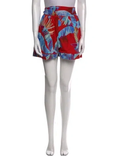 Pre-owned Farm Rio Linen Mini Shorts In Green