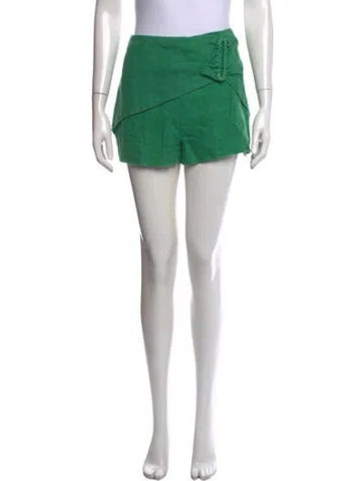 Pre-owned Farm Rio Linen Mini Shorts In Green