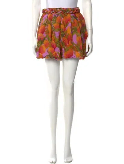 Pre-owned Farm Rio Linen Mini Shorts In Multi