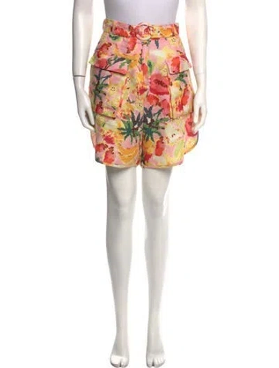 Pre-owned Farm Rio Linen Mini Shorts In Multi