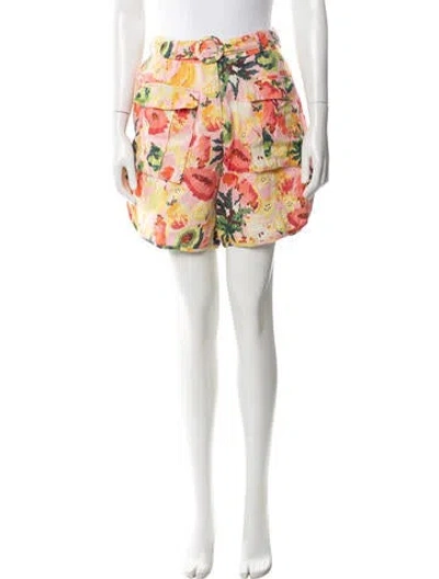 Pre-owned Farm Rio Linen Mini Shorts In Multi