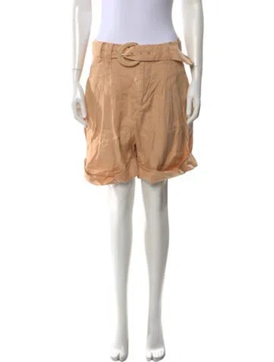 Pre-owned Farm Rio Linen Mini Shorts In Neutral