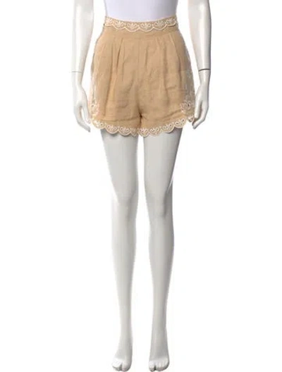 Pre-owned Farm Rio Linen Mini Shorts In Neutral