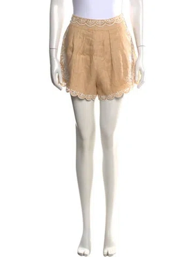 Pre-owned Farm Rio Linen Mini Shorts In Neutral