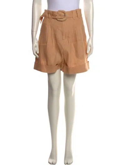 Pre-owned Farm Rio Linen Mini Shorts In Orange