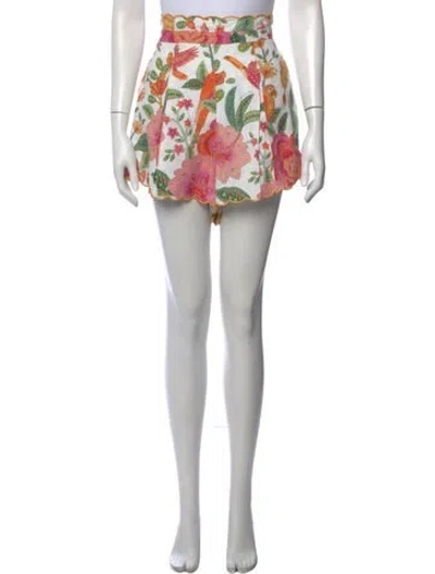 Pre-owned Farm Rio Linen Mini Shorts In Pink