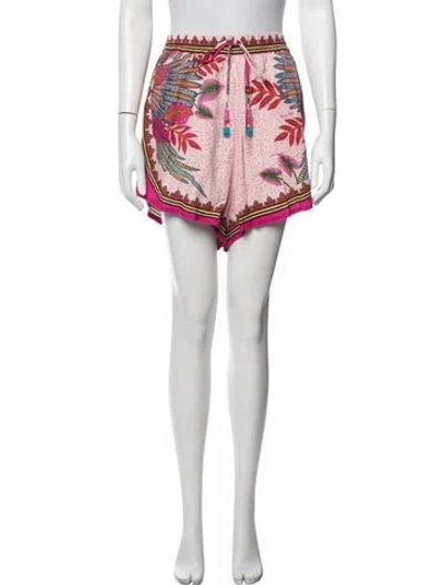 Pre-owned Farm Rio Linen Mini Shorts In Pink