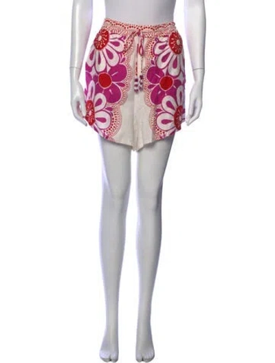 Pre-owned Farm Rio Linen Mini Shorts In Pink