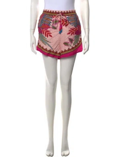Pre-owned Farm Rio Linen Mini Shorts In Pink
