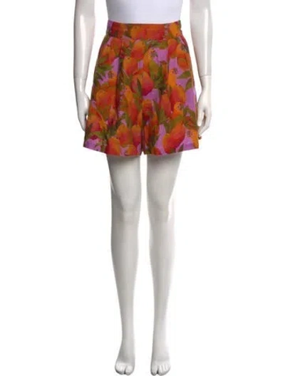 Pre-owned Farm Rio Linen Mini Shorts In Purple