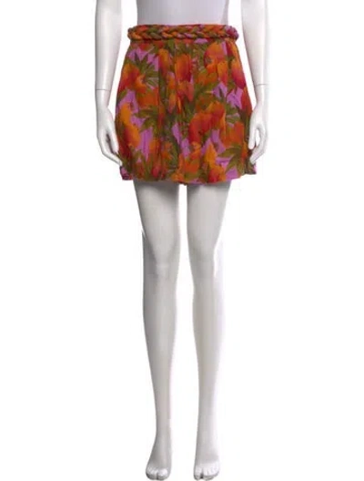 Pre-owned Farm Rio Linen Mini Shorts In Purple