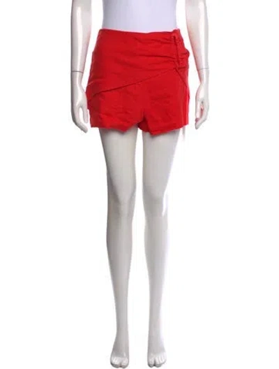 Pre-owned Farm Rio Linen Mini Shorts In Red