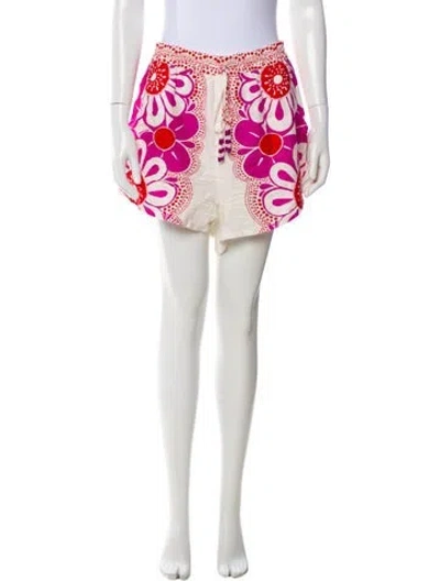 Pre-owned Farm Rio Linen Mini Shorts In White